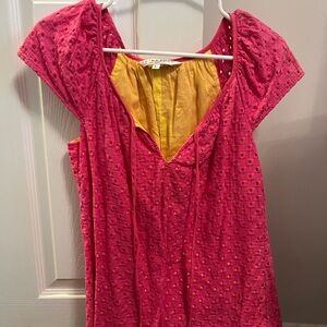 Trina Turk Pink Eyelet Top